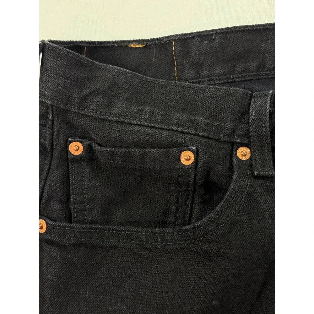 Levi's 501 Original Fit Jeans Mens W36 L36 Black Button Fly Straight Leg